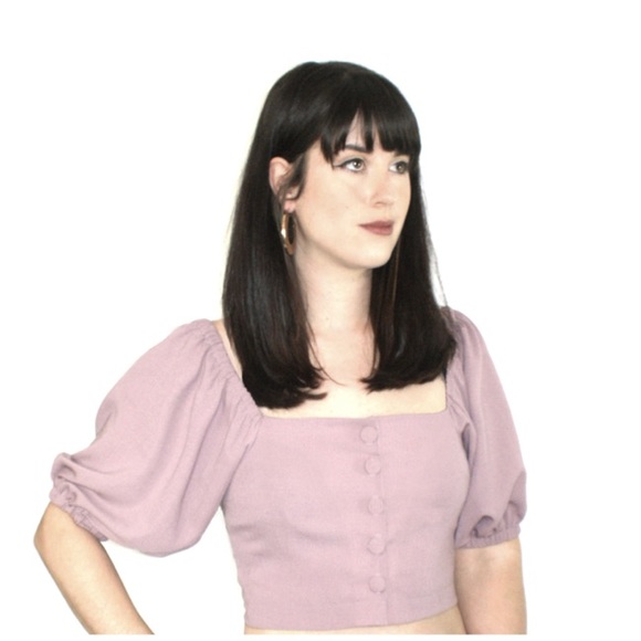 ⭐️3/$20 Floral sheer puffed sleeve Tudor blouse, xs - Picture 7 of 7